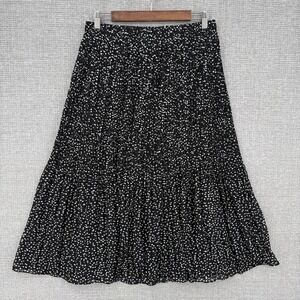 Y2K WD NY Pleated Polka Dot Skirt Women M Black White Flowy Sheer 90s Whimsigoth